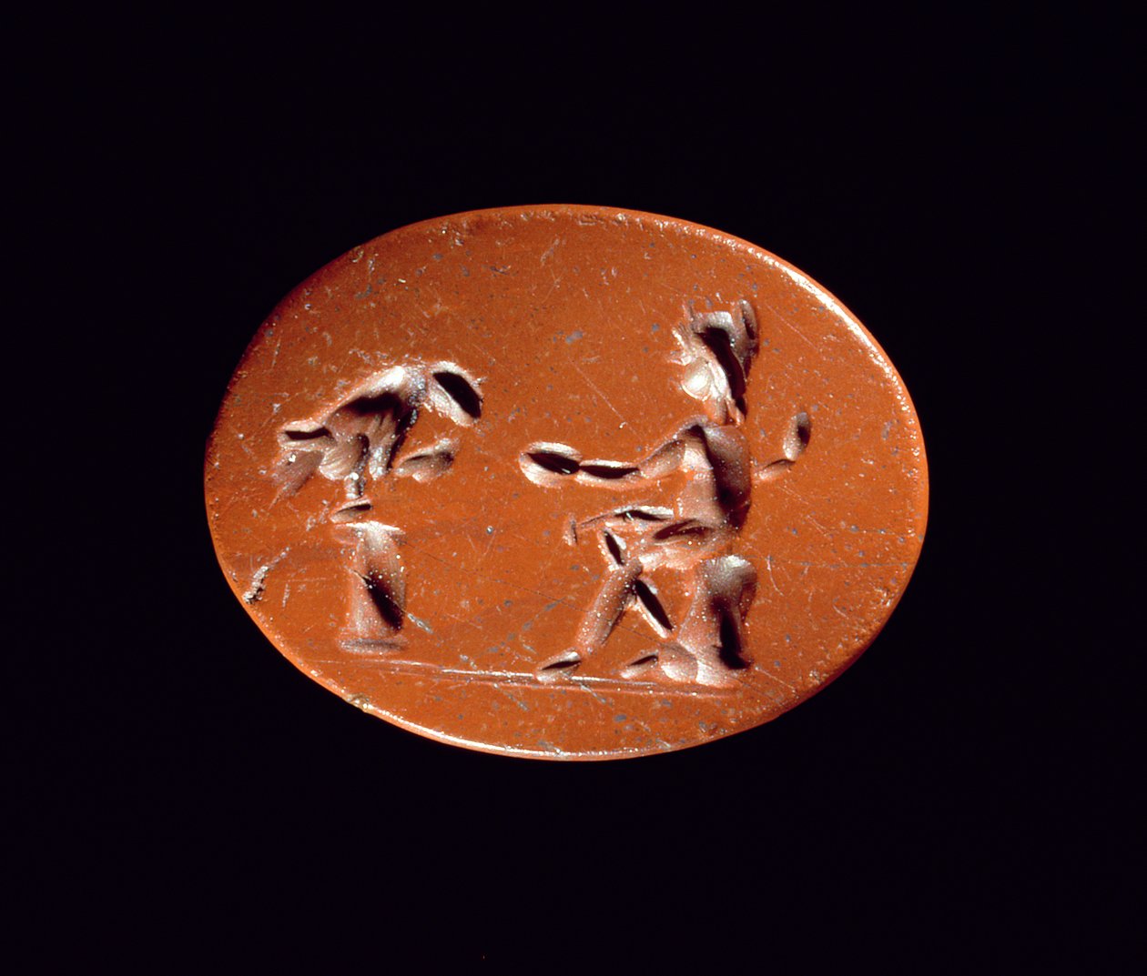 Syväpainokuva, jossa Ganymede ruokkii kotkaa roomalaisesta paikasta Newsteadissa, Melrosessa tekijältä Roman Roman