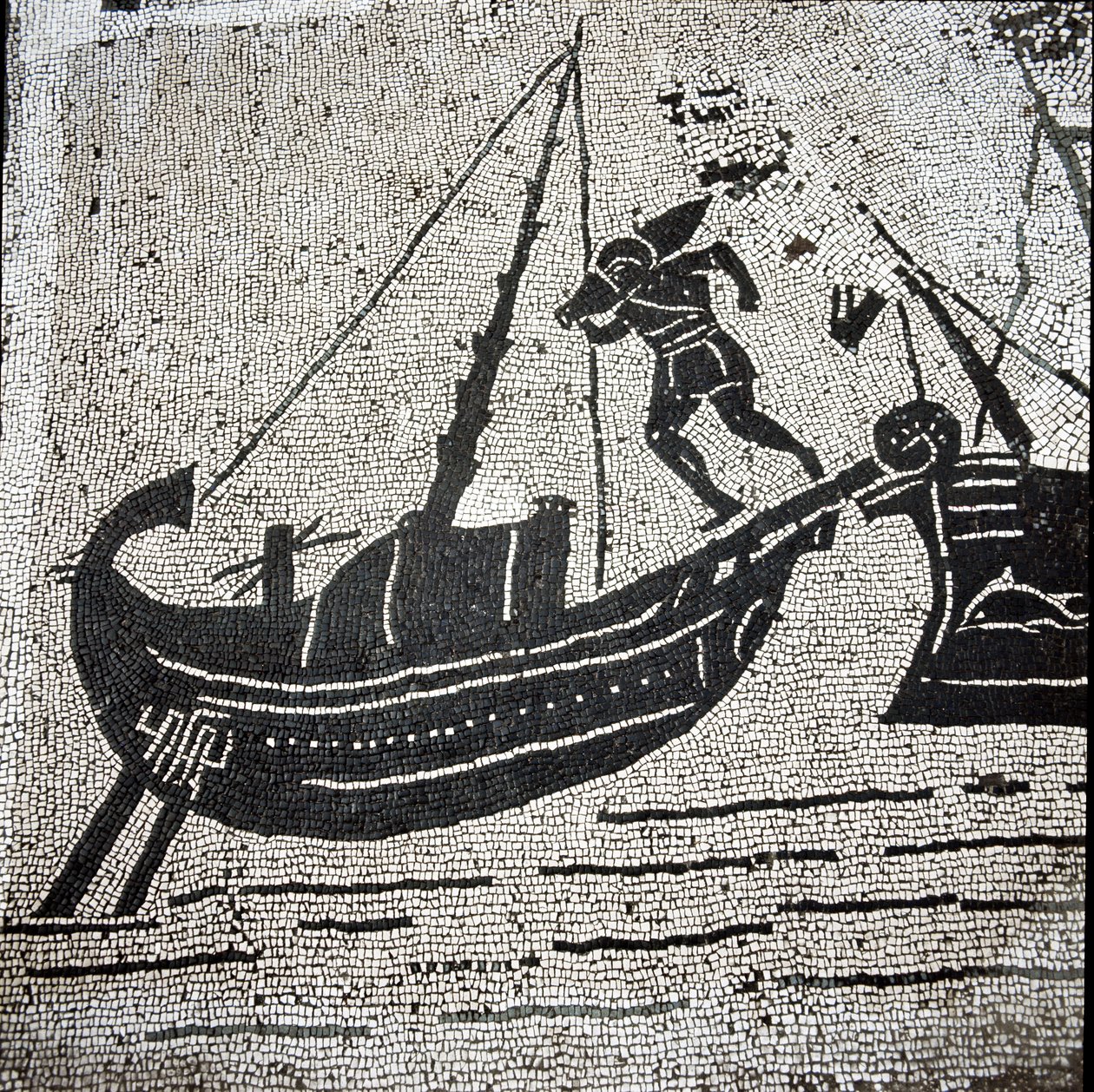Cagliarin laiva palaamassa Ostian satamaan (mosaiikki tekijältä Roman