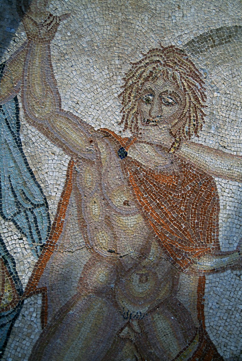 Nymfit sieppasivat Hylaksen, mosaiikki Venuksen talossa roomalaisessa Volubilisin kaupungissa (UNESCOn maailmanperintöluettelo) tekijältä Roman