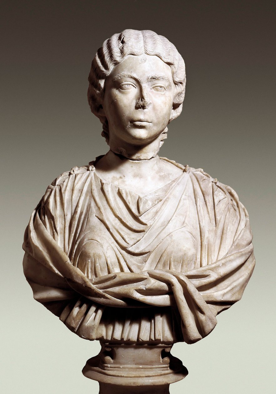 Annia Gallery Faustina, nimeltään Faustina nuorempi (noin 125/130 - 175), 2. vuosisadalla jKr (marmori) tekijältä Roman