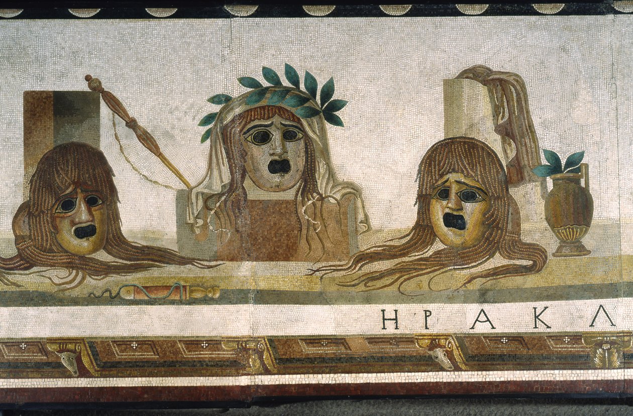 "Asarotos" (Lahjaamaton lattia) Haraklitonin signeeraama mosaiikkifragmentti Roomasta, 2. vuosisadalta jKr., Rooma tekijältä Roman