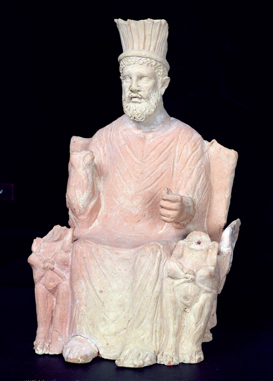 Baal Hammon istuu valtaistuimellaan, Bir Bou Regban (muinainen Thinissut) pyhäkköstä. tekijältä Roman