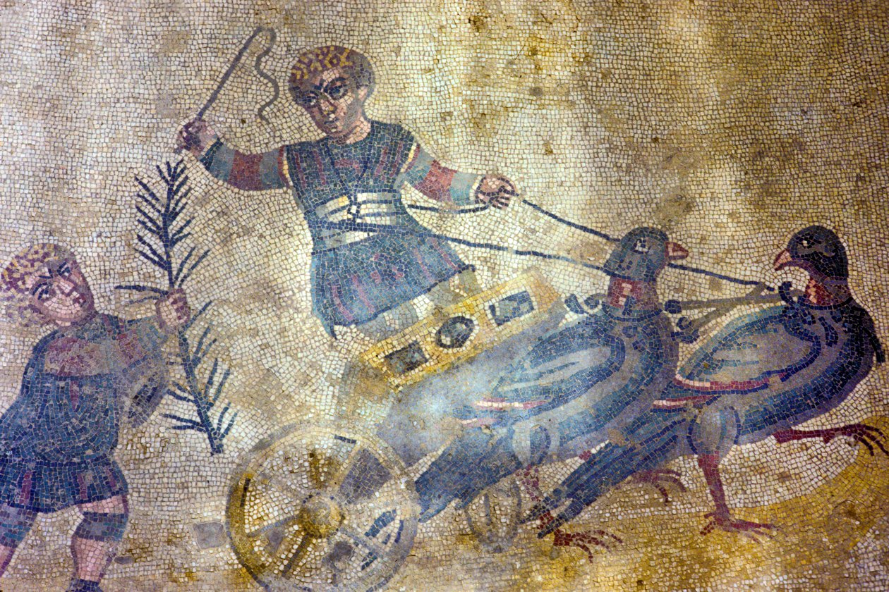 Lintuvaunu (mosaiikki) tekijältä Roman