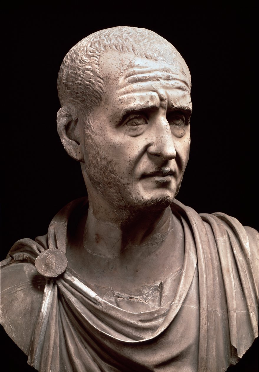Keisari Deciuksen rintakuva (marmoriveistos, 3. vuosisata) tekijältä Roman