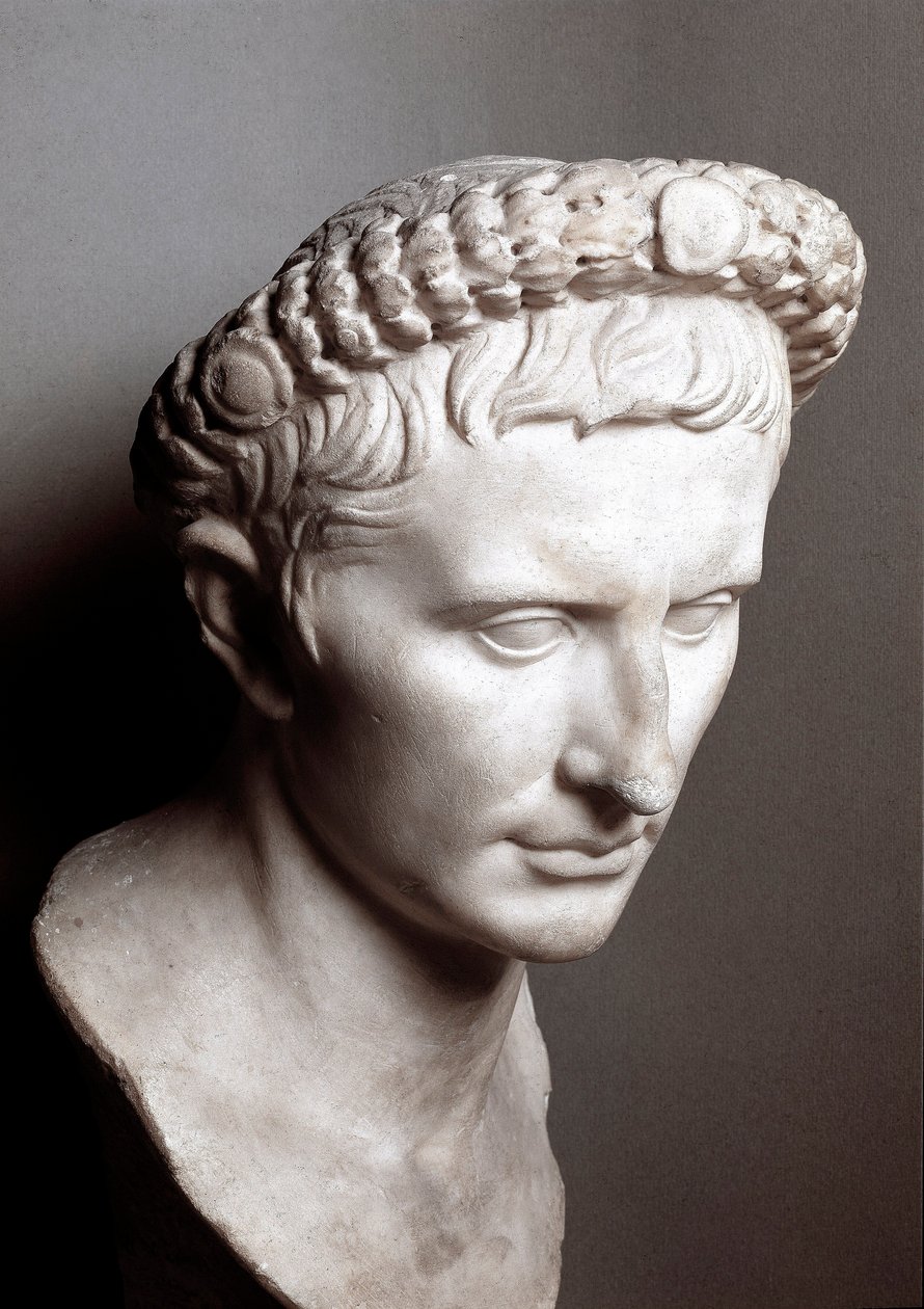 Rooman keisari Augustuksen rintakuva (Gaius Julius Caesar Octavianus) (63 eKr.-14 jKr.) Rooma, Musei Capitoliini - Rooman keisari Augustuksen (Gaius Julius Caesar Octavianus) rintakuva (63 eKr.-14 jKr.). Marmori Capitoline-museot, Rooma, Italia tekijältä Roman
