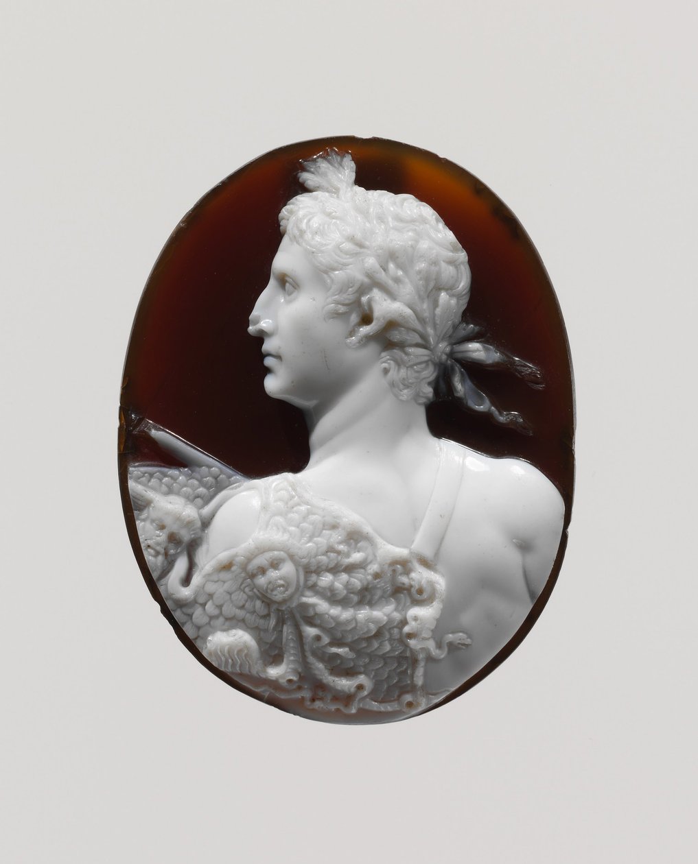 Cameo-muotokuva keisari Augustuksesta, n. 41–54 jKr (sardonyx) tekijältä Roman