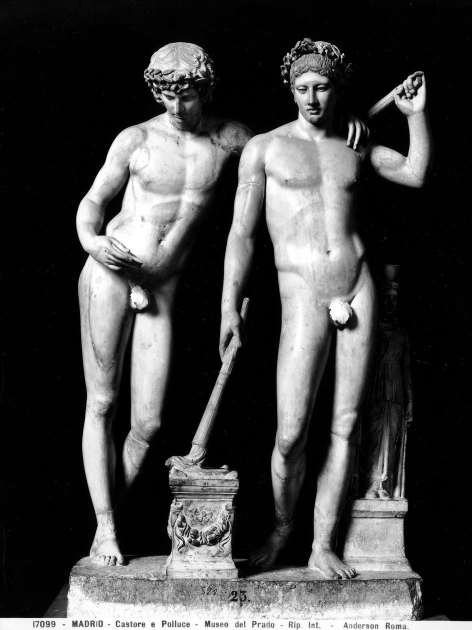 Castor ja Pollux tai Orestes ja Pylades, ryhmä San Ildefonsosta (marmori) (m/v kuva) tekijältä Roman