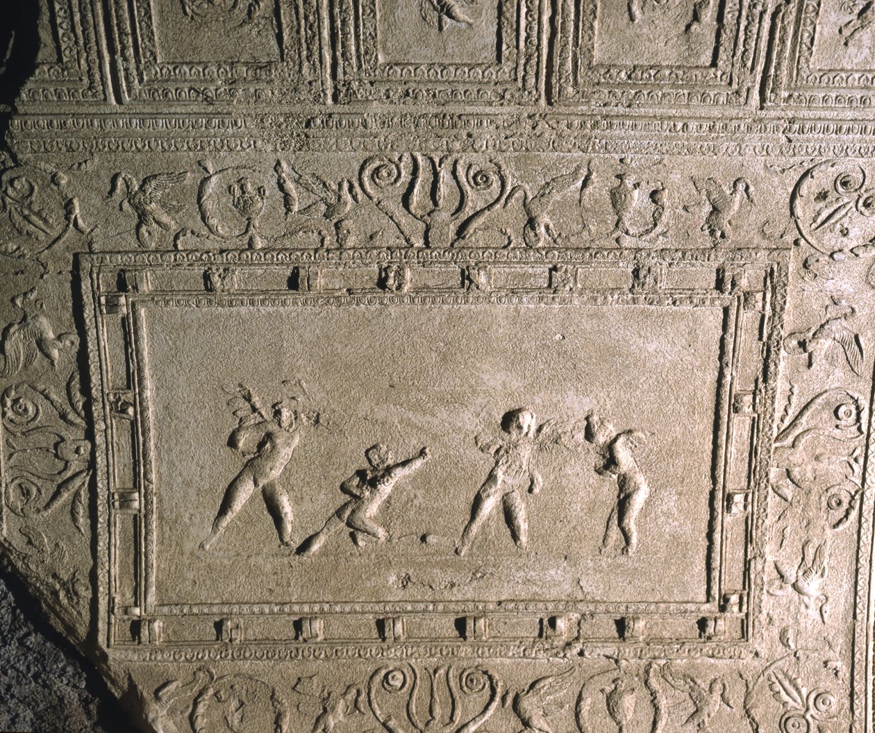 Katon koristelu Neron Cryptoporticosta, Palatine Hill, Rooma (stukko) tekijältä Roman