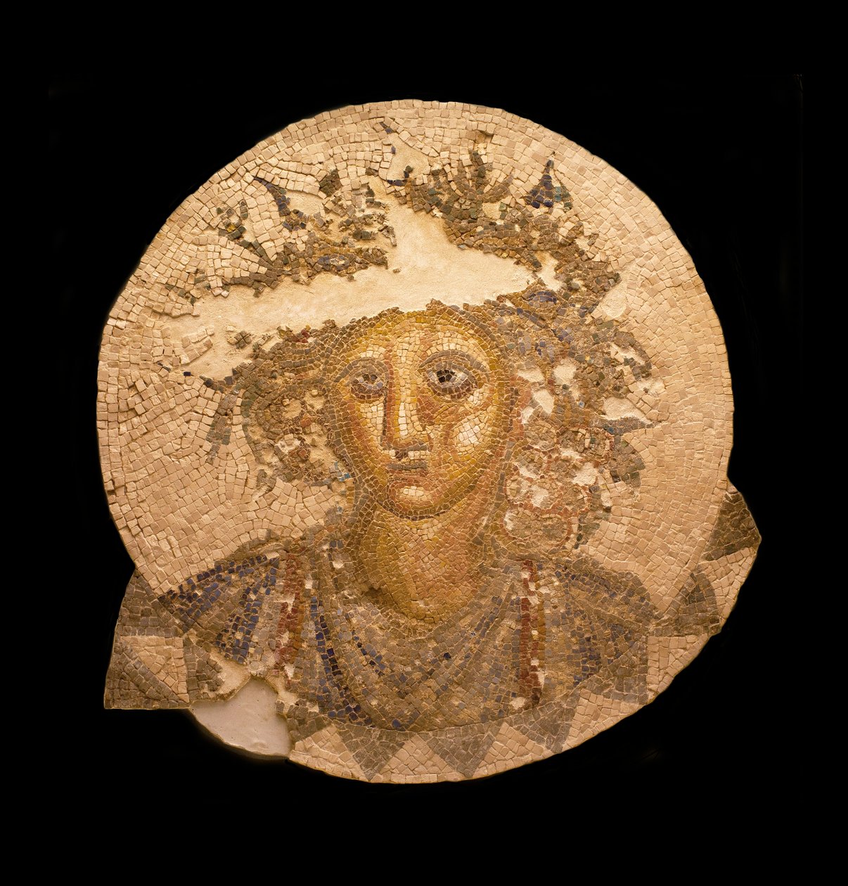 Mosaiikin keskiosa, jossa on Bacchus. Roomalainen antiikki löydetty Puerto Realista, lähellä Cadizia (Espanja), 2. vuosisadalla eaa. Cadizin museo (Espanja). tekijältä Roman