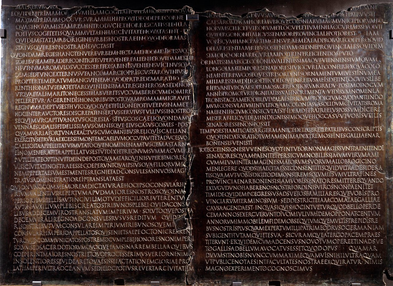 Claudienne-pöytä: Clauden puhe (Claudius tai Clodio tekijältä Roman