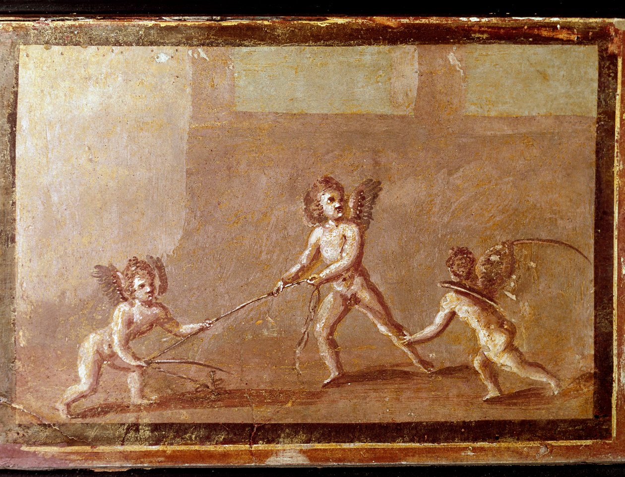 Amorit leikkivät köydellä (fresko tekijältä Roman