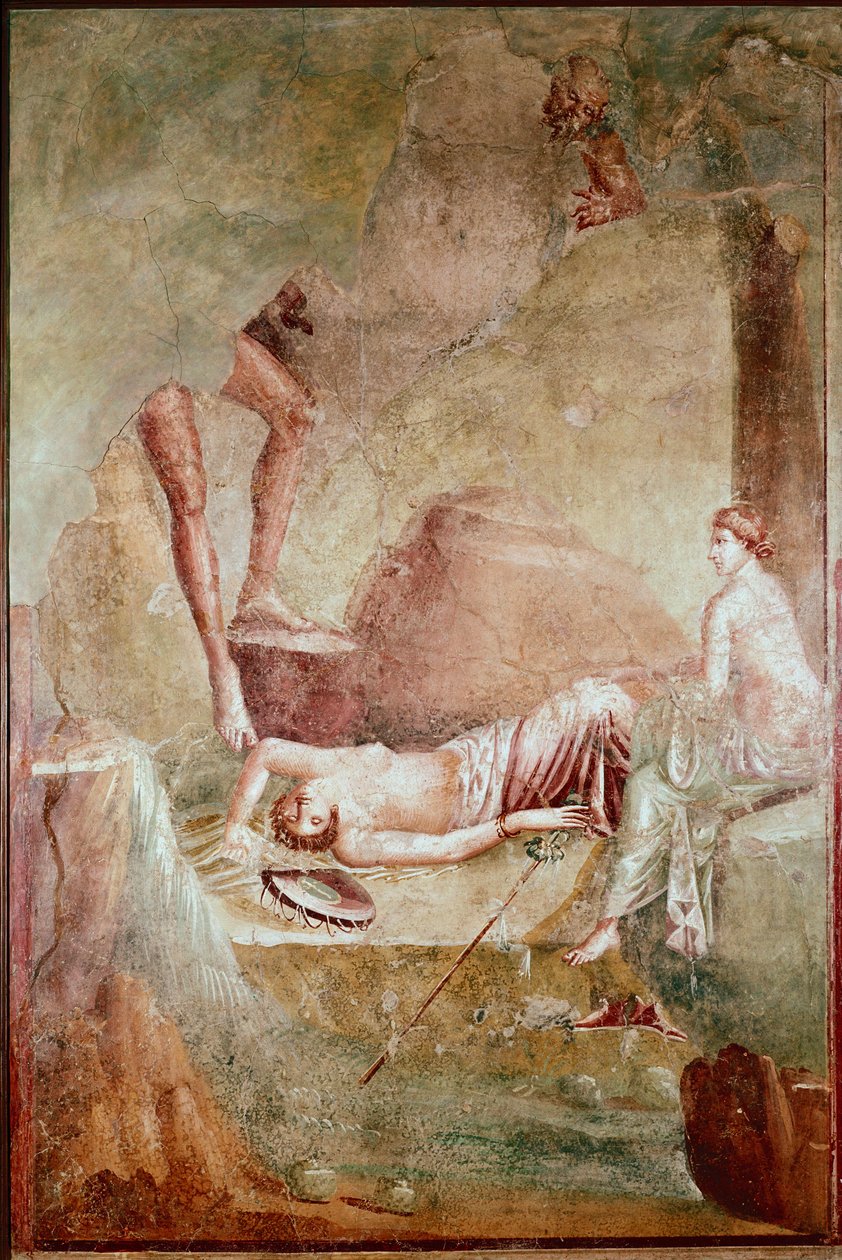 Humalassa nukkuva maenad (fresko tekijältä Roman