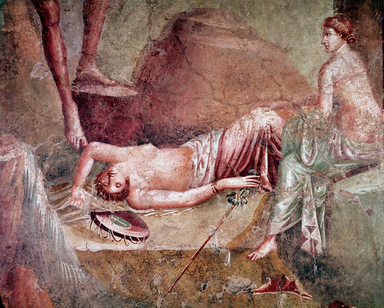 Humalassa nukkuva maenad (fresko tekijältä Roman