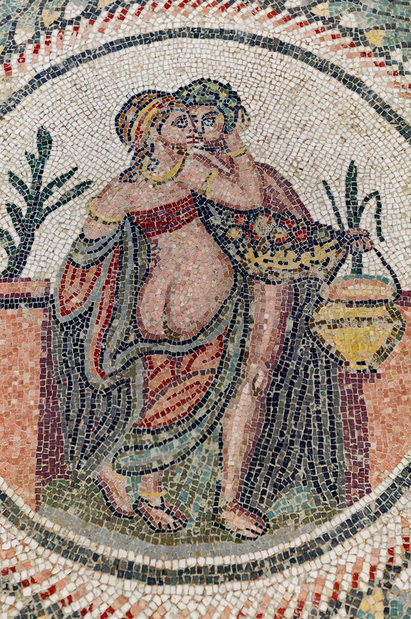 Eros ja Psyche. 3.-4. vuosisata. Casalen roomalainen huvila, Sisilia (mosaiikki). tekijältä Roman