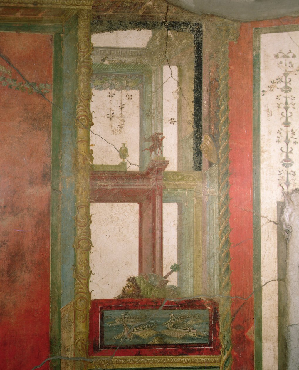 Upea arkkitehtuuri, Pompei, Italia (fresko) tekijältä Roman