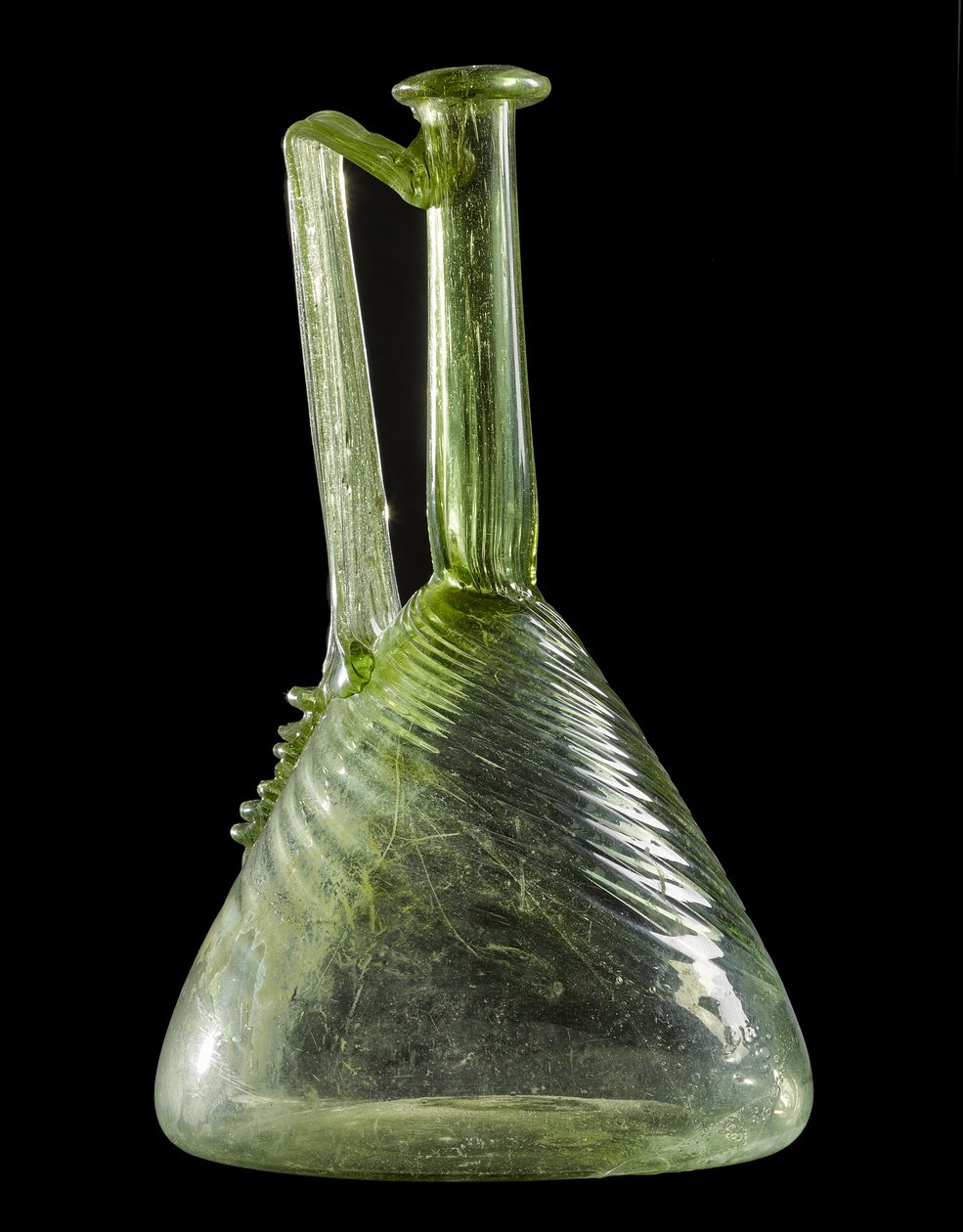Flagon, Brackenbraes, Turriff, Aberdeenshire (puhallettu vihreä lasi) tekijältä Roman