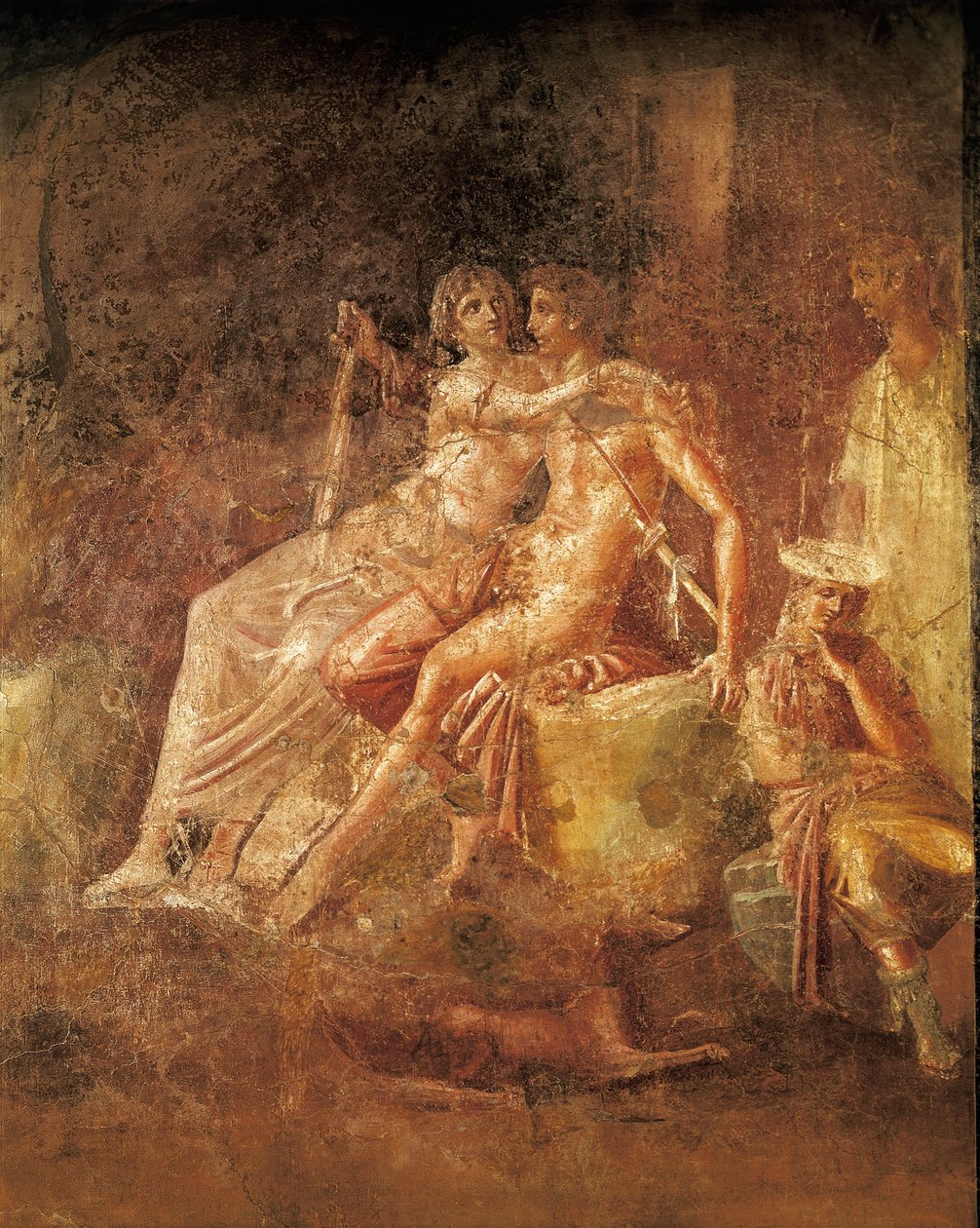 Ares ja Aphrodite kuvaava fresko, Citharistin talo, Pompei, Italia (mosaiikki) tekijältä Roman