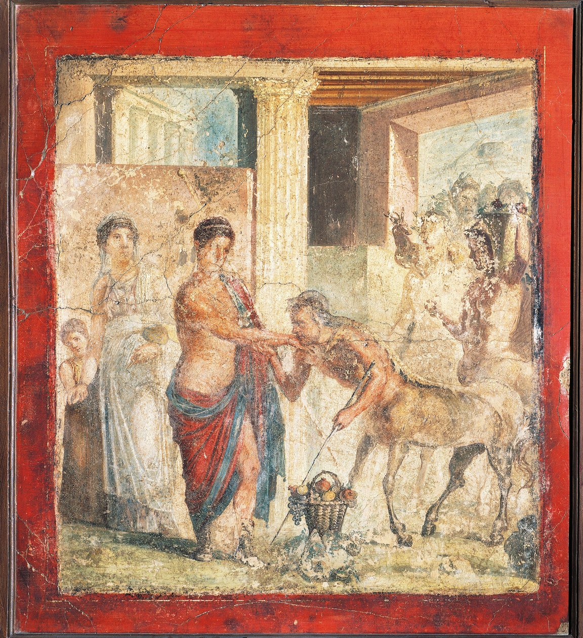 Kentauria kuvaava fresko Pirithousin ja Hippodamian häissä Pompejista, Italiasta tekijältä Roman