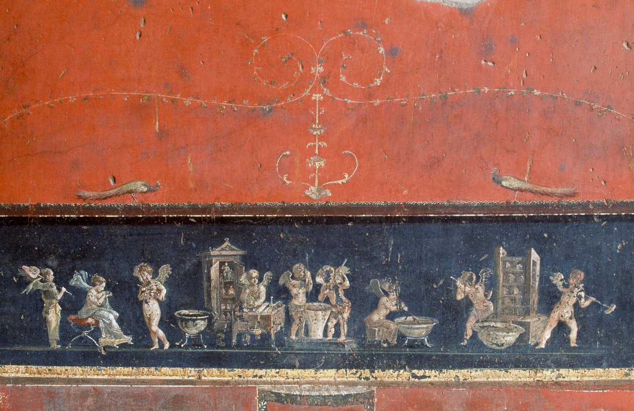 Amoreja kuvaava friisi, Vettii-talo, Pompeji (Unescon maailmanperintöluettelo tekijältä Roman
