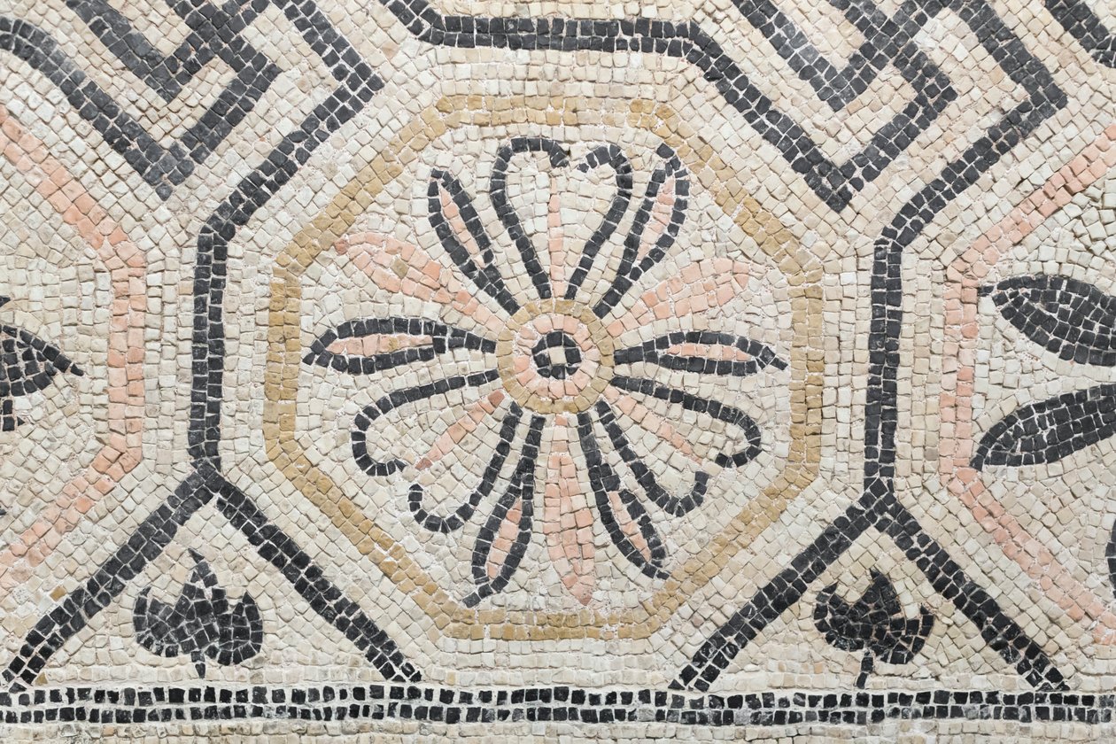 Geometrinen kuvio Via san Rocchinon talosta, 2. vuosisata jKr. (mosaiikki). tekijältä Roman