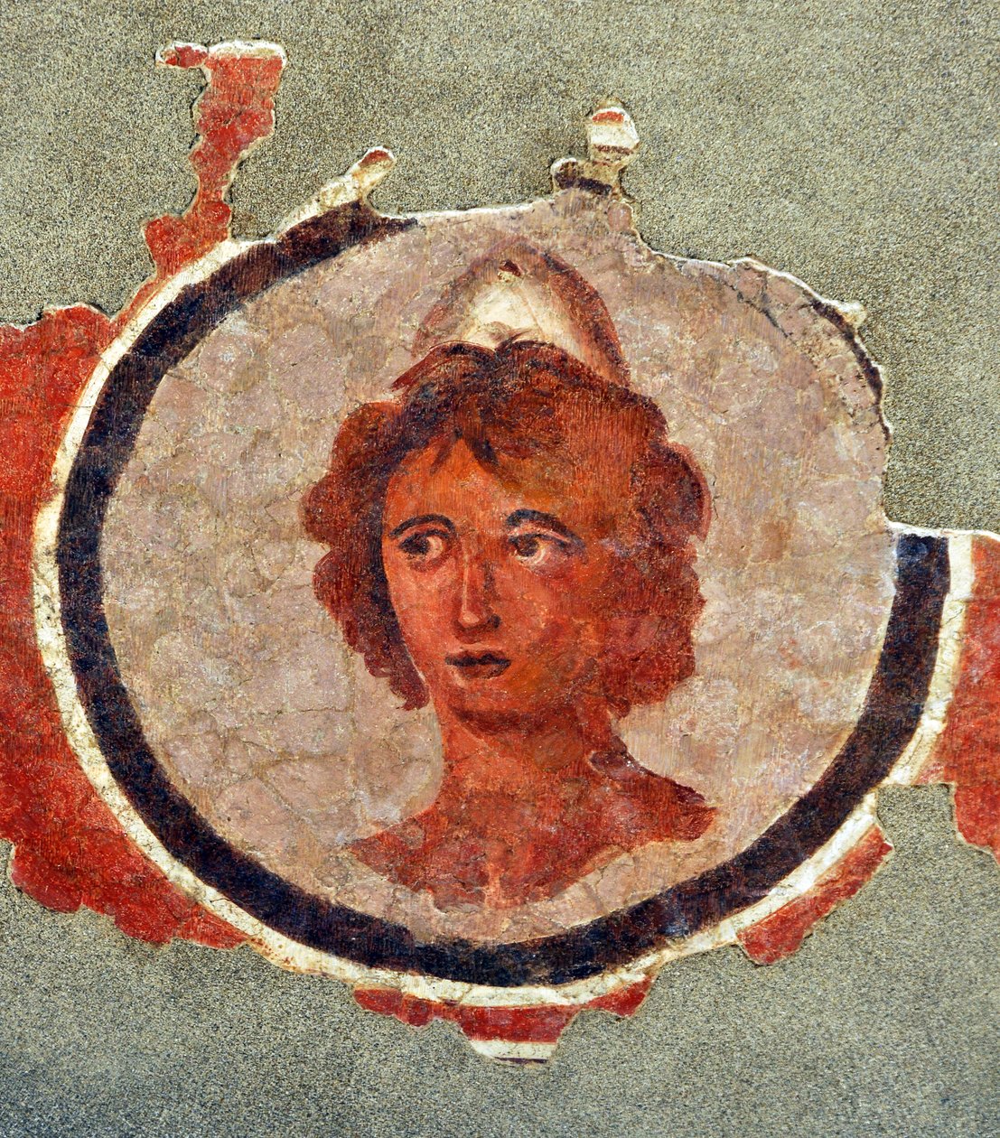 Nuoren miehen pää, noin 130-140 (fresko) tekijältä Roman