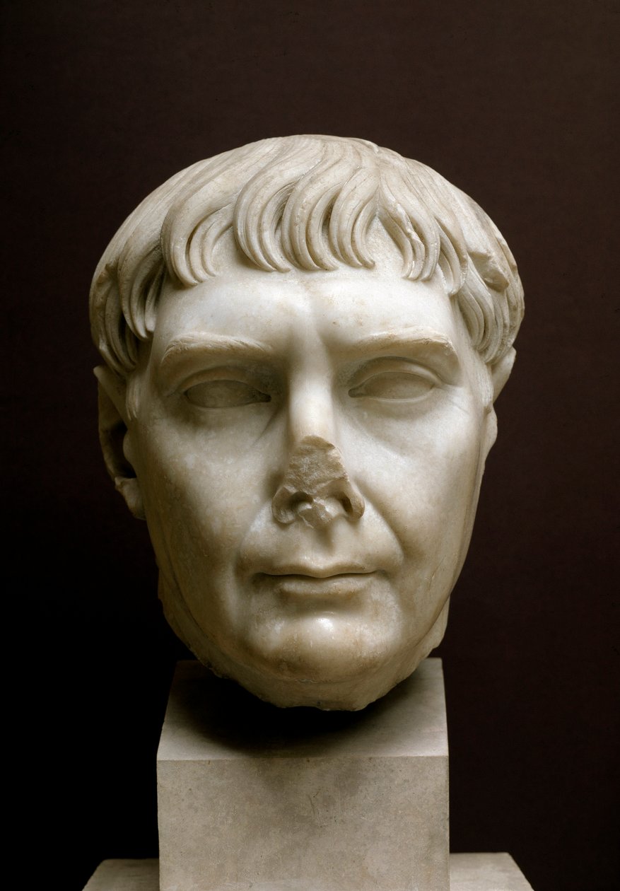 Keisari Trajanuksen pää, 2. vuosisadalla (marmoriveistos) tekijältä Roman
