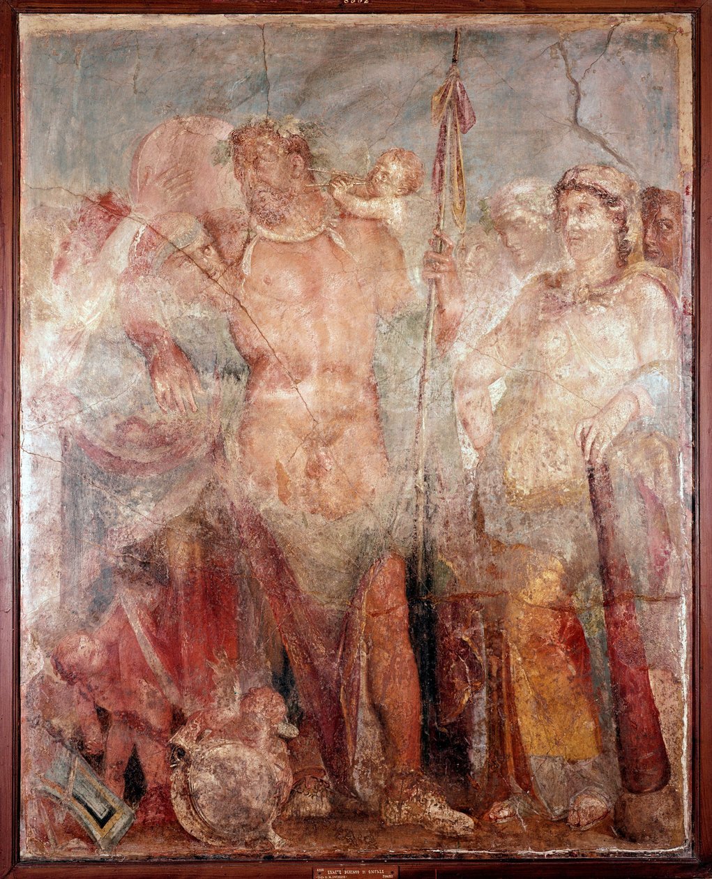 Kuningatar Omphalen Hercules-orja (fresko, 54-79 jKr.) tekijältä Roman