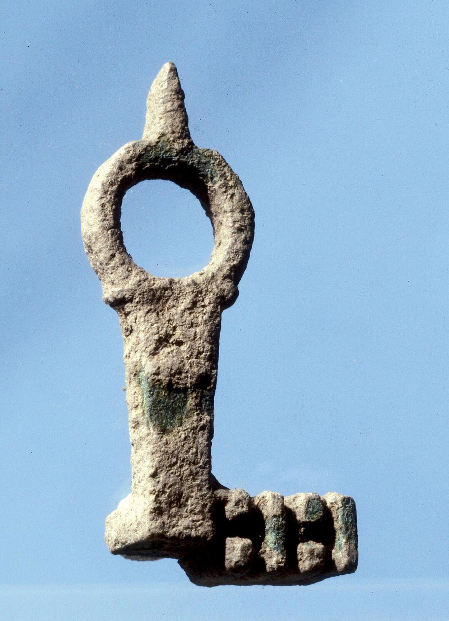 Talon oven avain löydetty Tiberiuksen kaivauksista, myöhäisroomalaisen - varhaisen bysantin kauden aikana tekijältä Roman