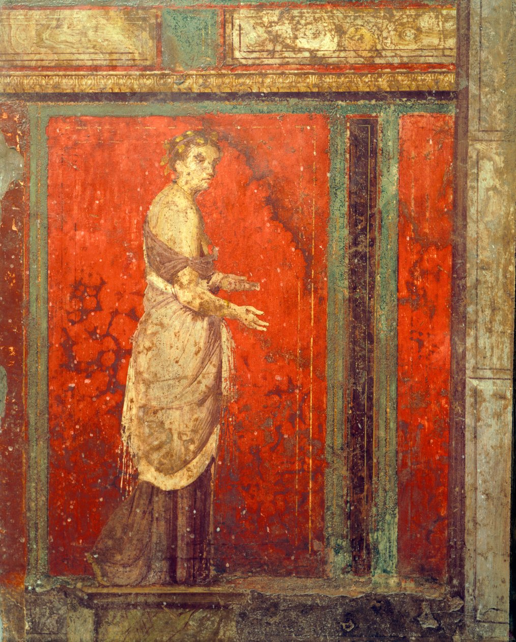 Dionysoksen kultin vihkimisriitit, fresko Villa Dei Misteristä tekijältä Roman