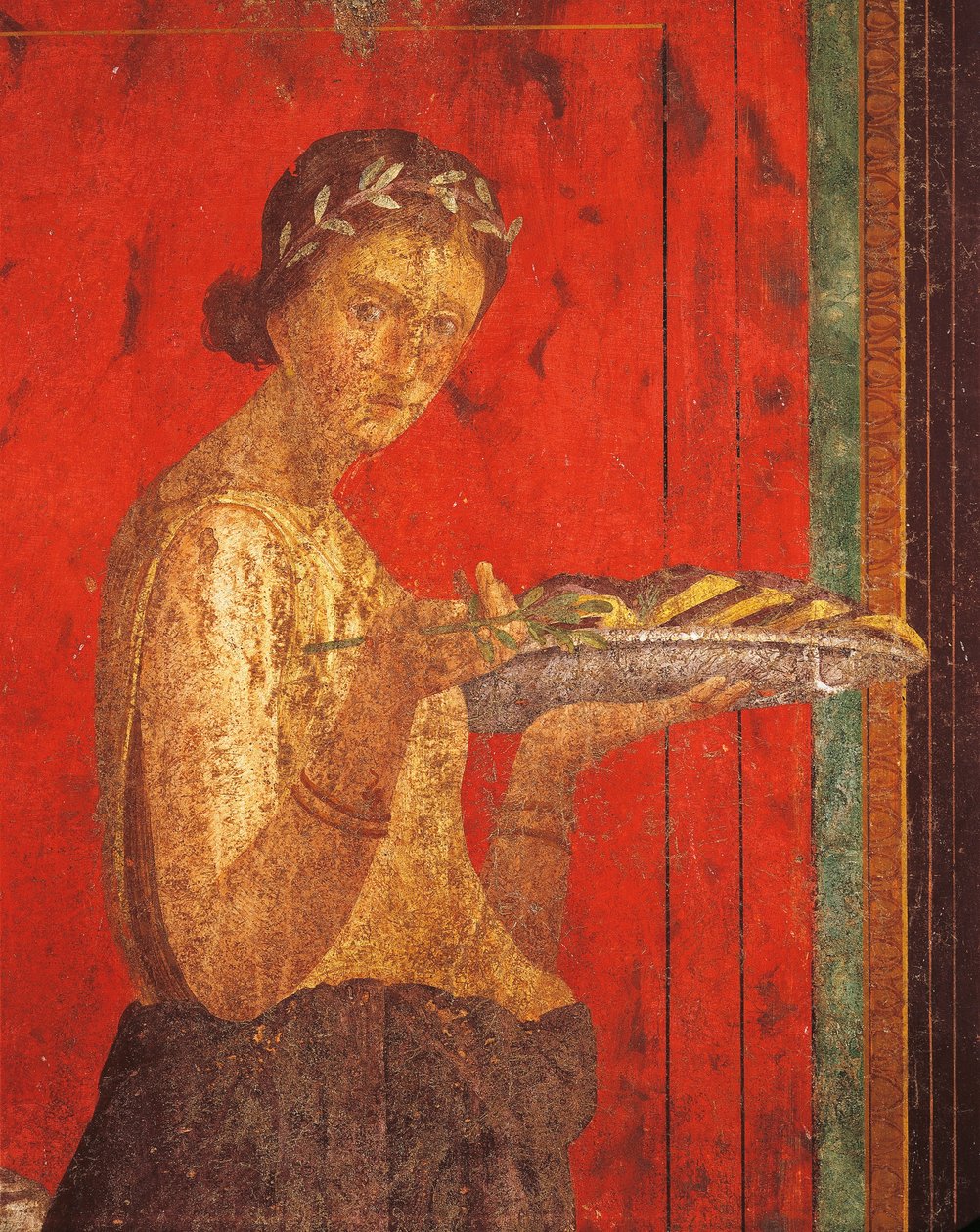 Dionysoksen kultin vihkimisriitit, fresko Villa Dei Misteristä tekijältä Roman