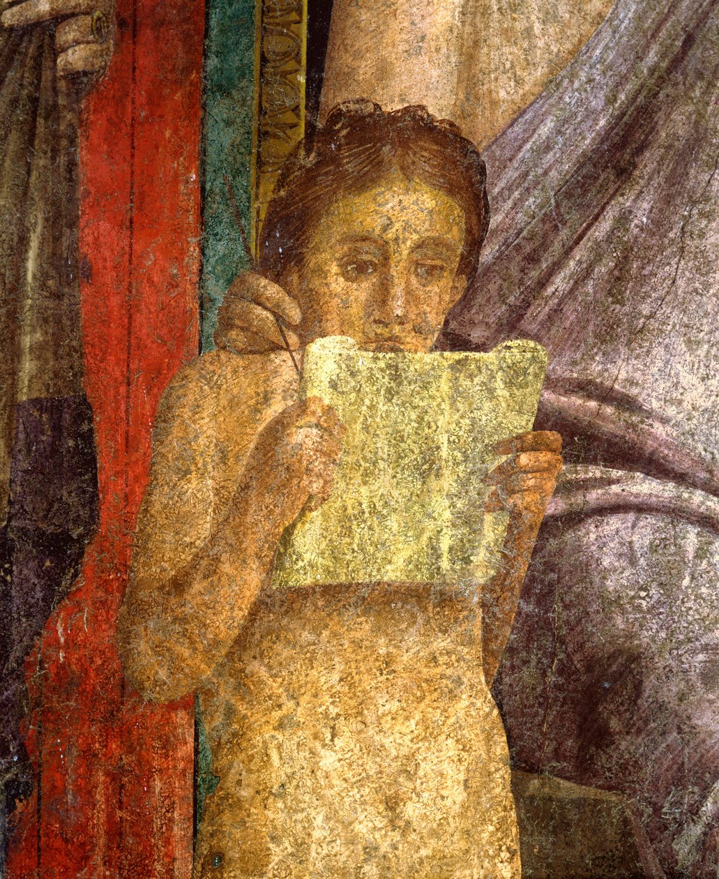 Dionysoksen kultin vihkimysriittejä, fresko Villa Dei Mysteristä. tekijältä Roman