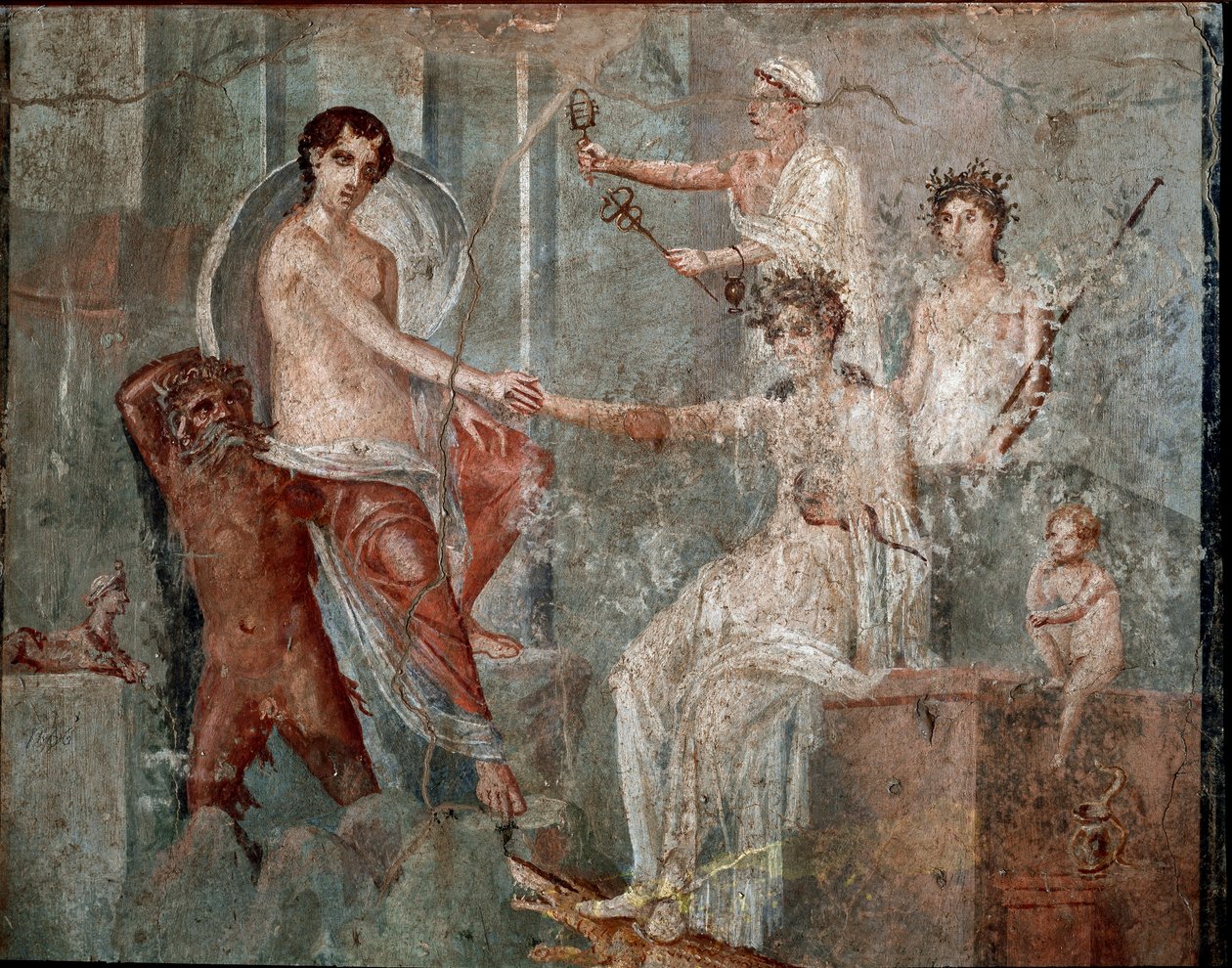Ion saapuminen Egyptiin - Fresco tekijältä Roman