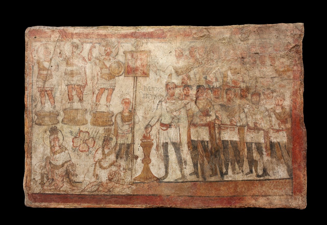 Julius Terencius esittämässä uhrausta, jKr. 239 (maali kipsille) tekijältä Roman