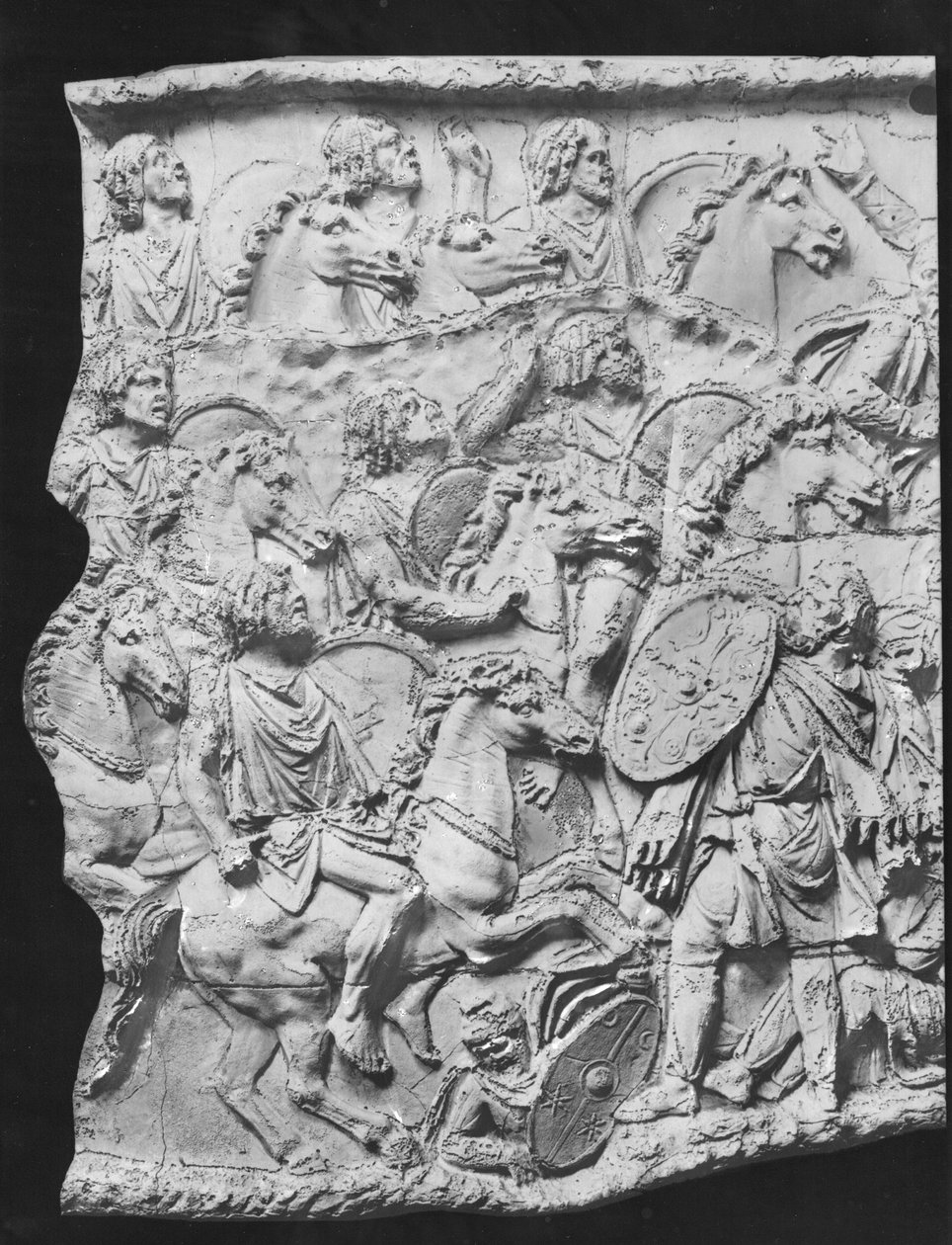 Lusius Quietus komentaa maurien ratsuväkeä, Trajanuksen pylväästä otettu kipsi, 110-113 jKr (kipsi) tekijältä Roman