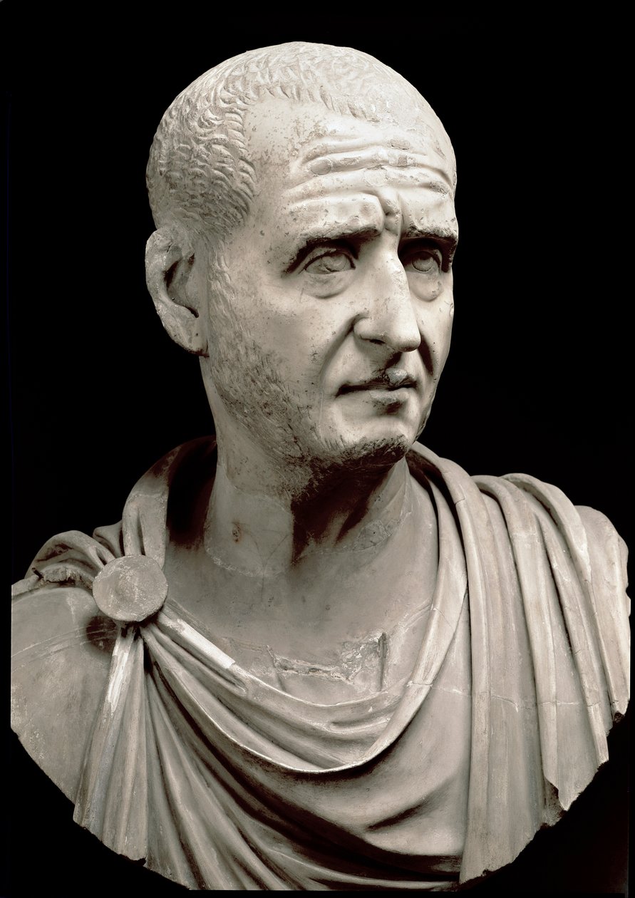Trajanus Decen (Trajanus Deciuksen) marmoririntakuva (200-251 jKr) - Rooma, Musei Capitolini - Keisari Trajanus Deciuksen (201-251 jKr.) rintakuva - Marmoriveistos - Rooma, Musei Capitolini tekijältä Roman
