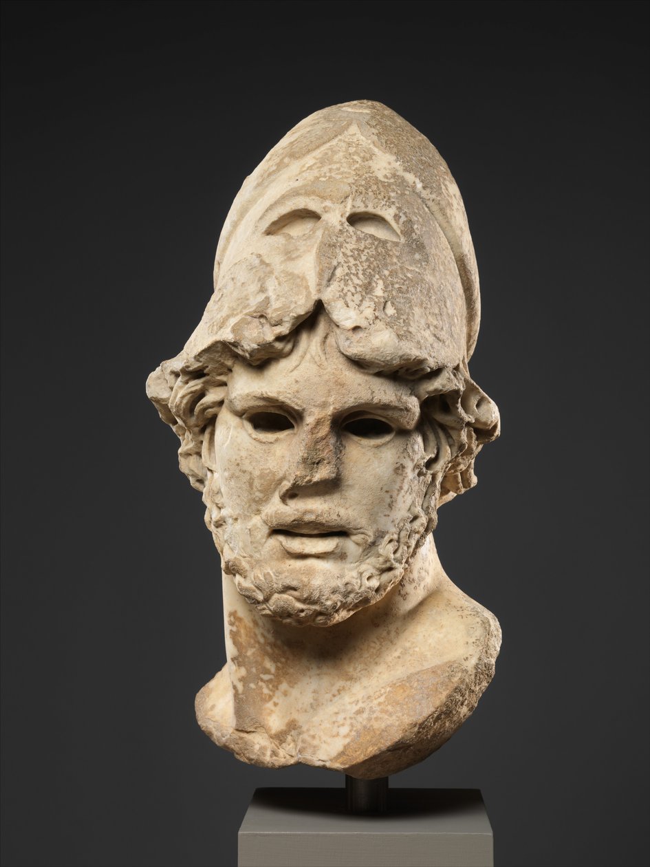 Kreikkalaisen kenraalin marmoripää, n. 100 jKr (marmori, penteli) tekijältä Roman