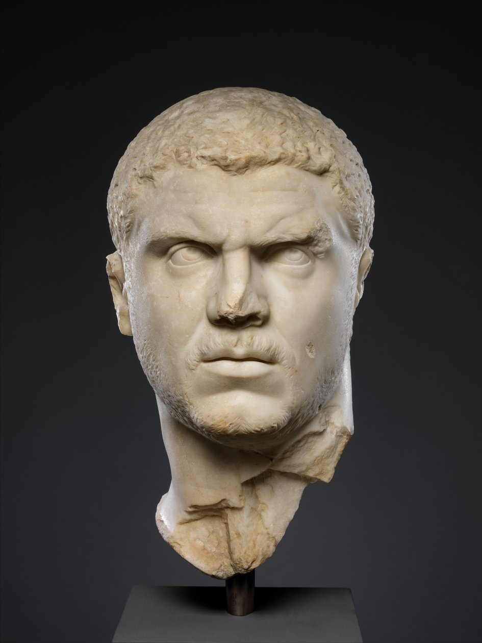 Marmorimuotokuva keisari Caracallasta, 212–217 jKr (marmori) tekijältä Roman