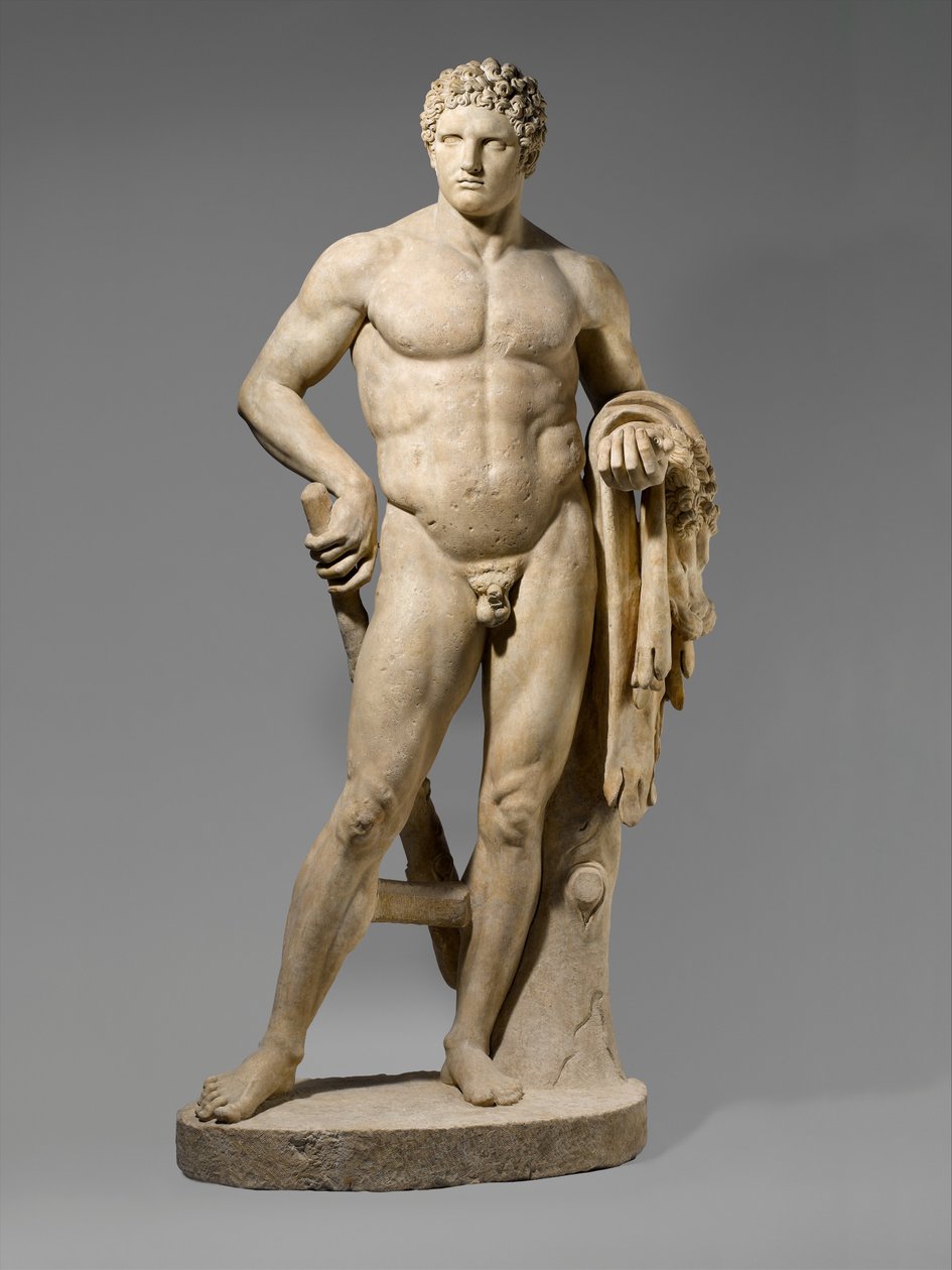 Nuorekkaan Herkuleen marmoripatsas, 69–96 jKr (marmori) tekijältä Roman