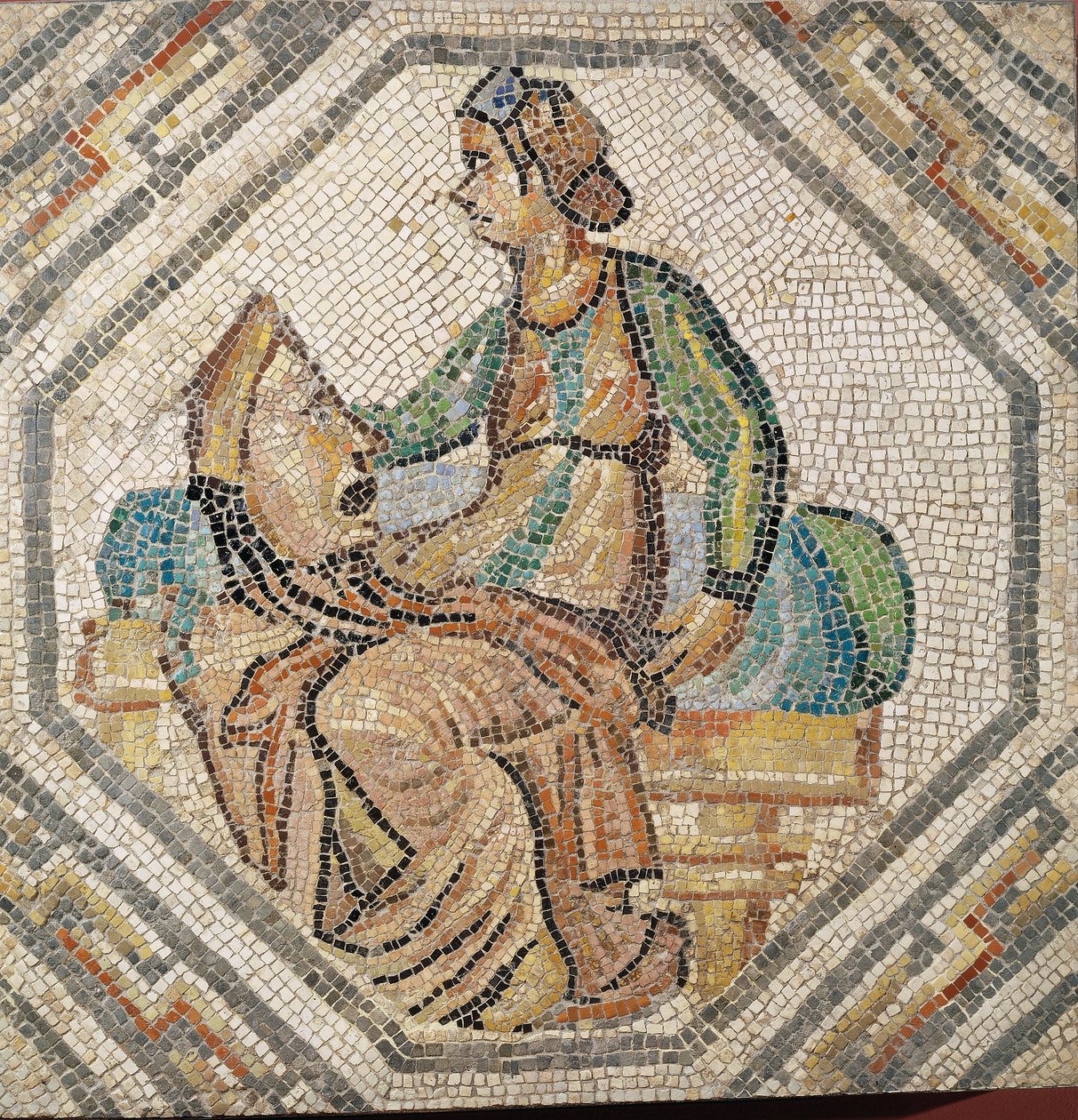 Melpomene, tragedian museo, Augusta Treverorumin huvilasta (mosaiikki) tekijältä Roman