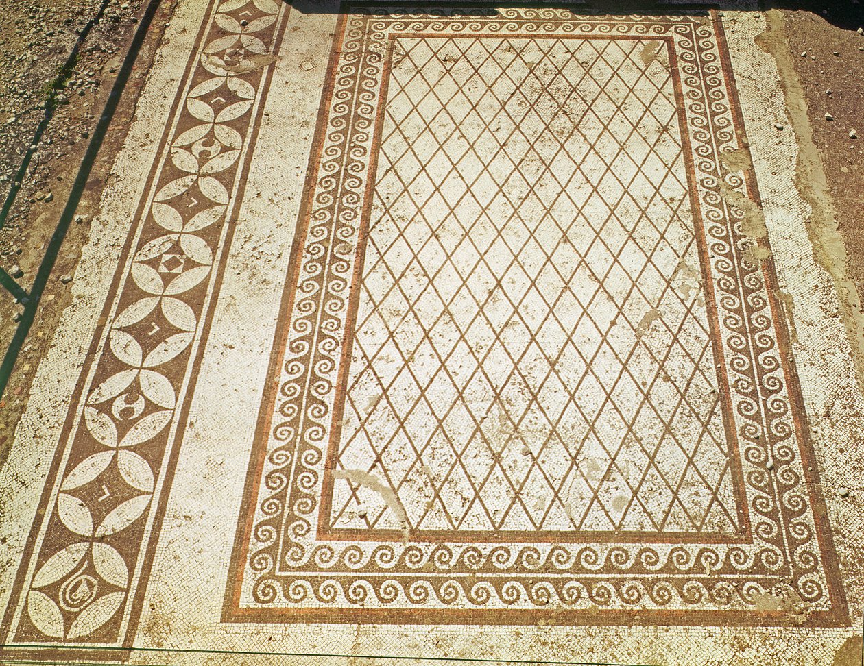 Mosaiikkilattia Messii-talosta (mosaiikki) tekijältä Roman