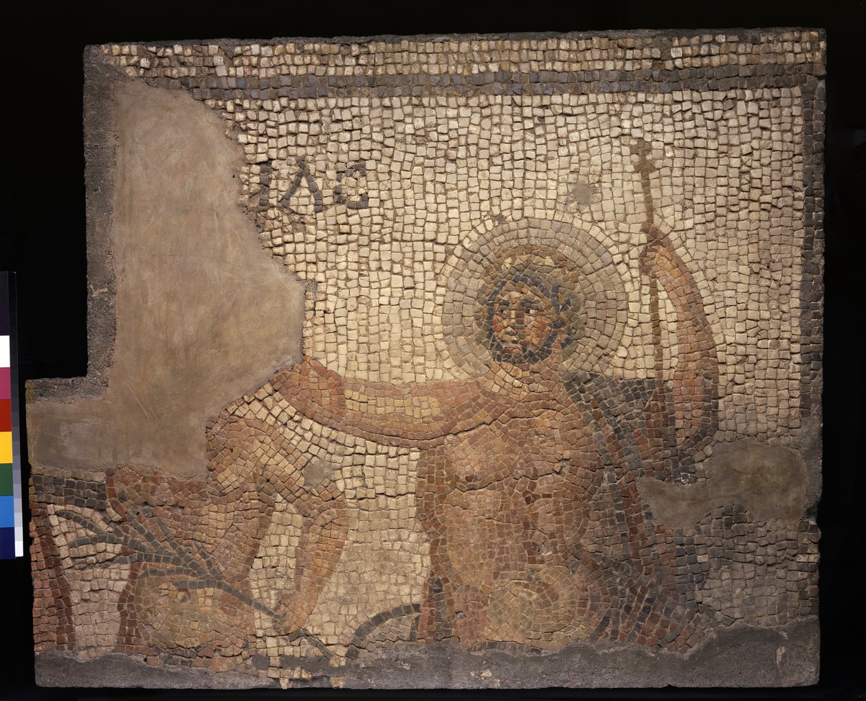 Mosaiikki House of Menander kanssa Zeus, 3. - 4. vuosisadat (kalkkikiven ja marmorin tesserat) tekijältä Roman
