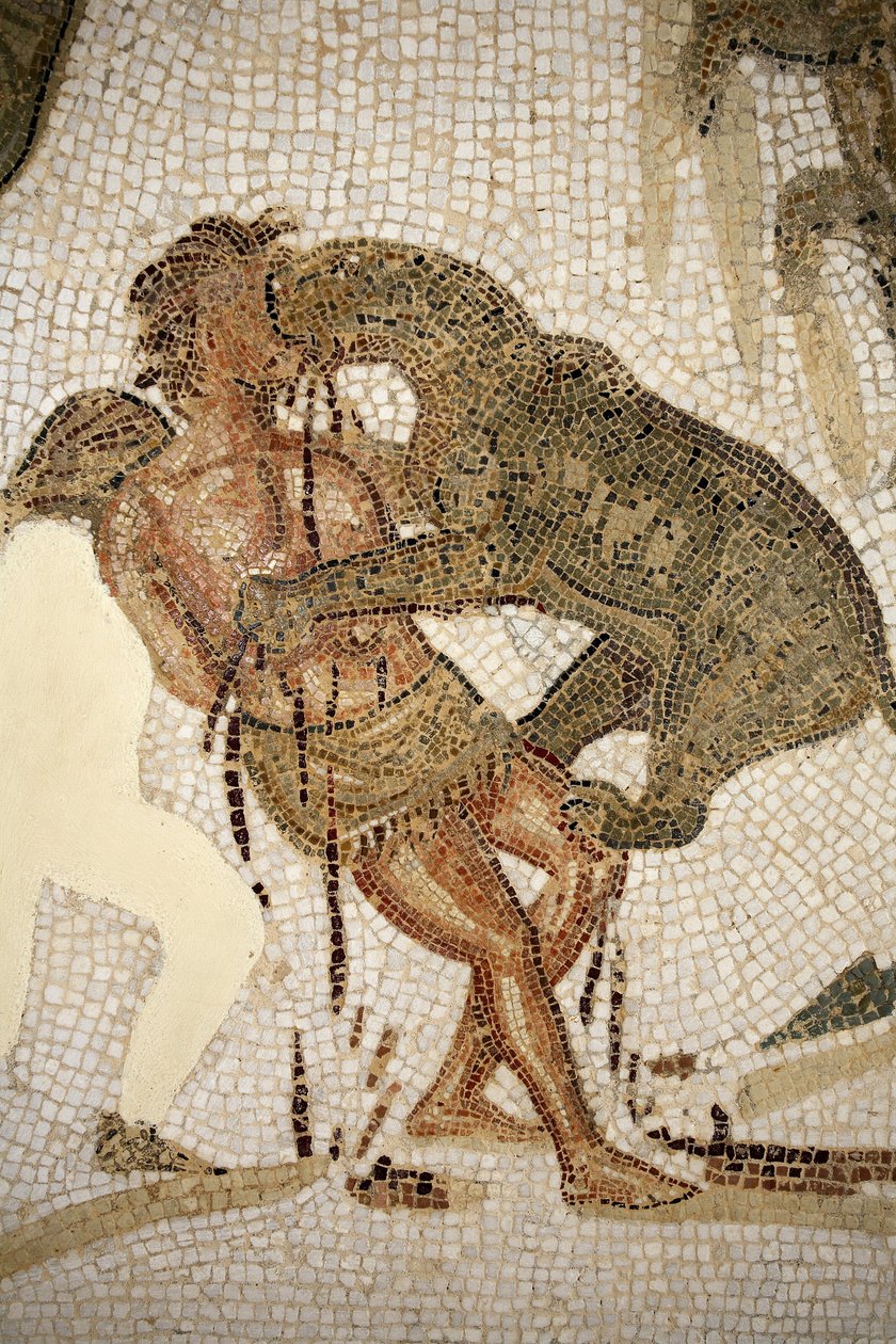 Mosaiikki, joka kuvaa vangin kidutusta (mosaiikki) tekijältä Roman