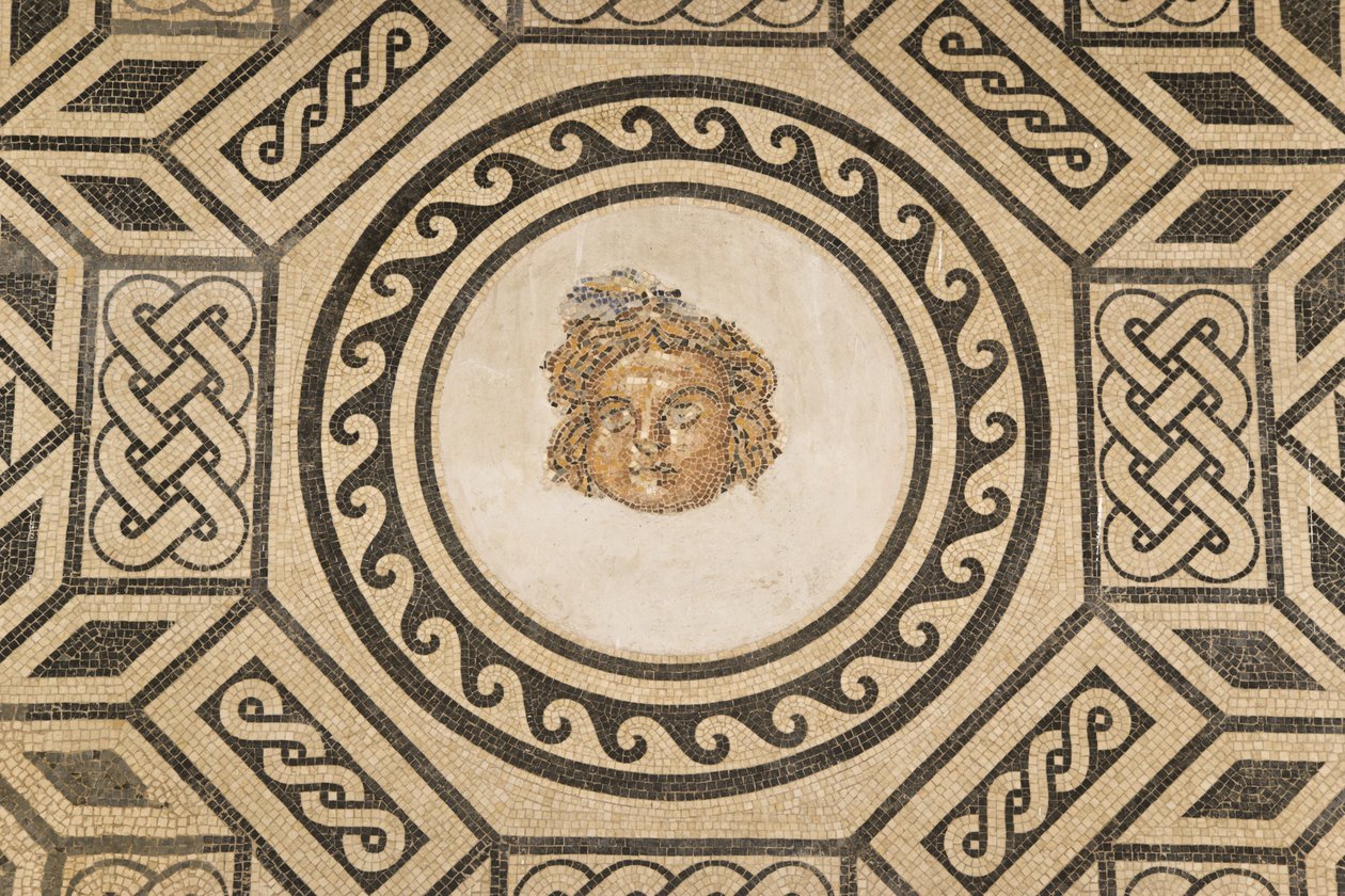 Medusan mosaiikki kristittyjen kuningasten Alcazarin mosaiikkisalissa (mosaiikki) tekijältä Roman
