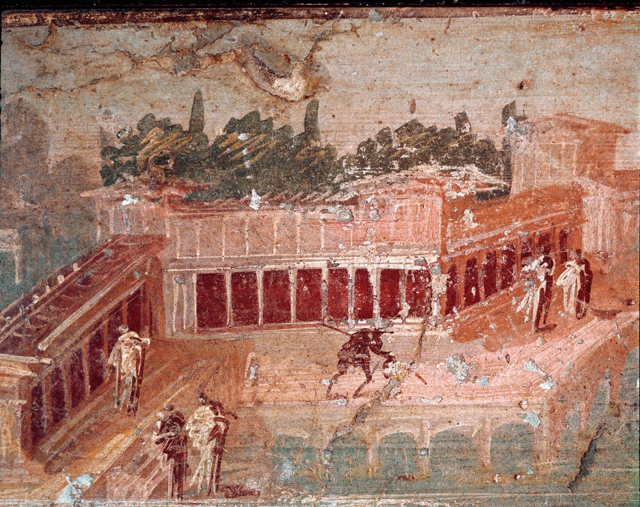 Pan-muusikko nymfien joukossa, yksityiskohta (fresko tekijältä Roman