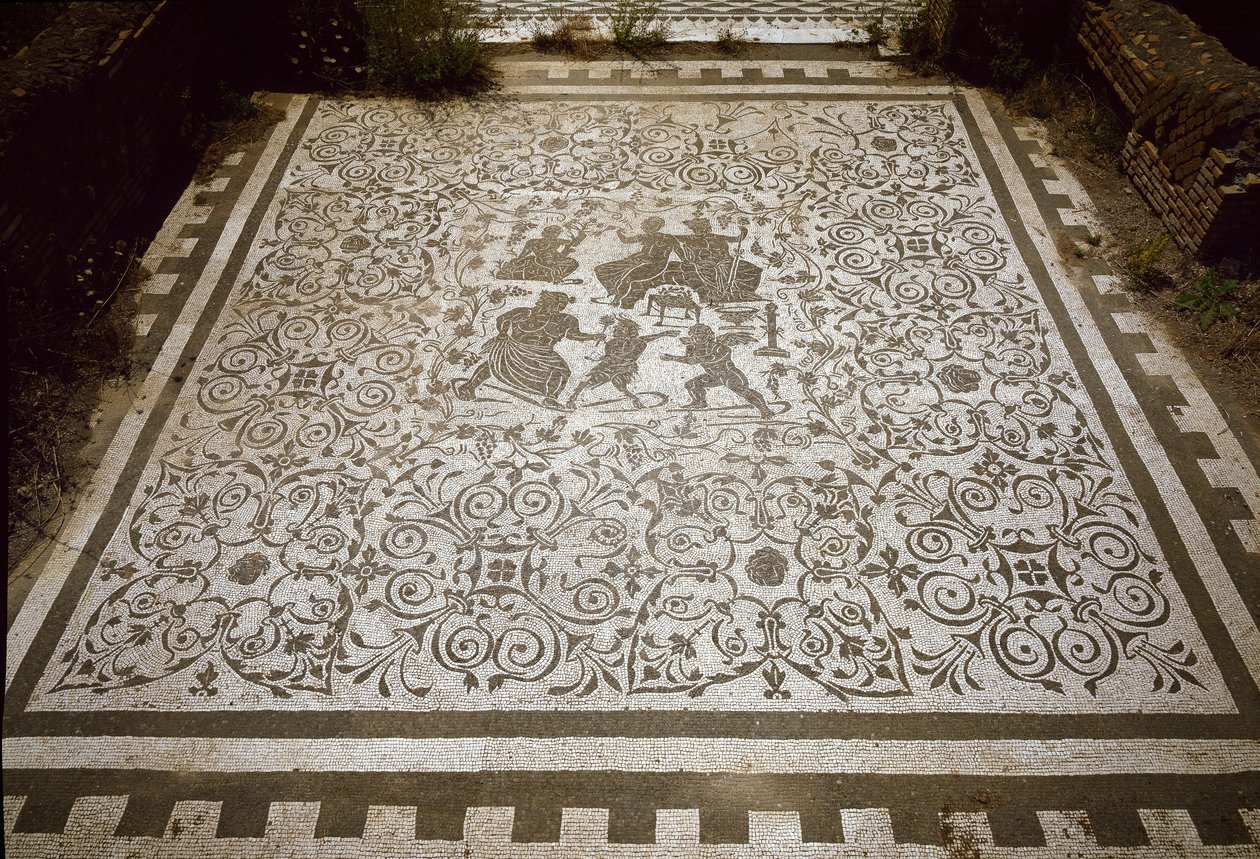 Dionysoksen ja Arianen talon jalkakäytävämosaiikki, 2. vuosisata (valokuva) tekijältä Roman