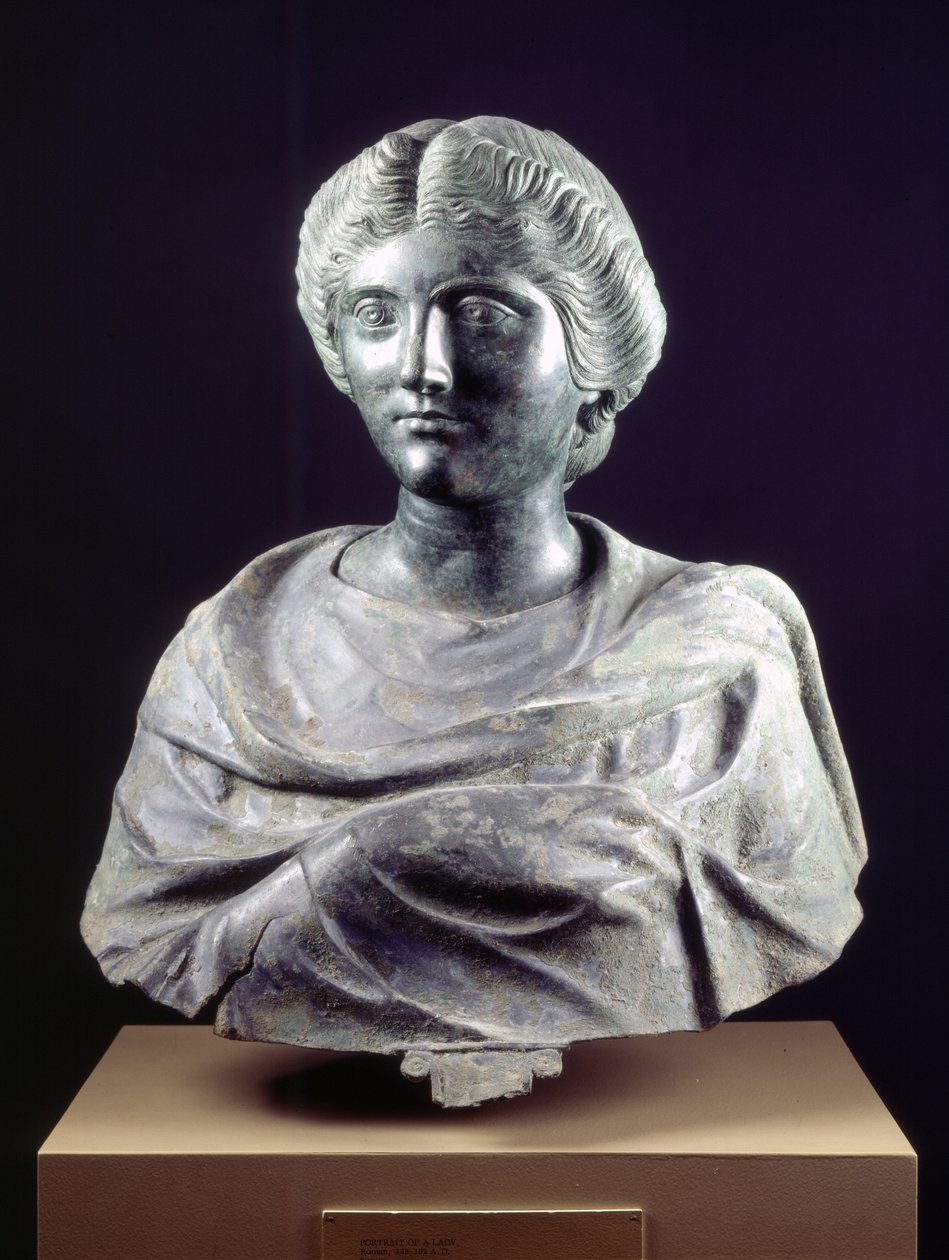 Naisen muotokuva, mahdollisesti Marcus Aureliuksen tytär (pronssi) tekijältä Roman