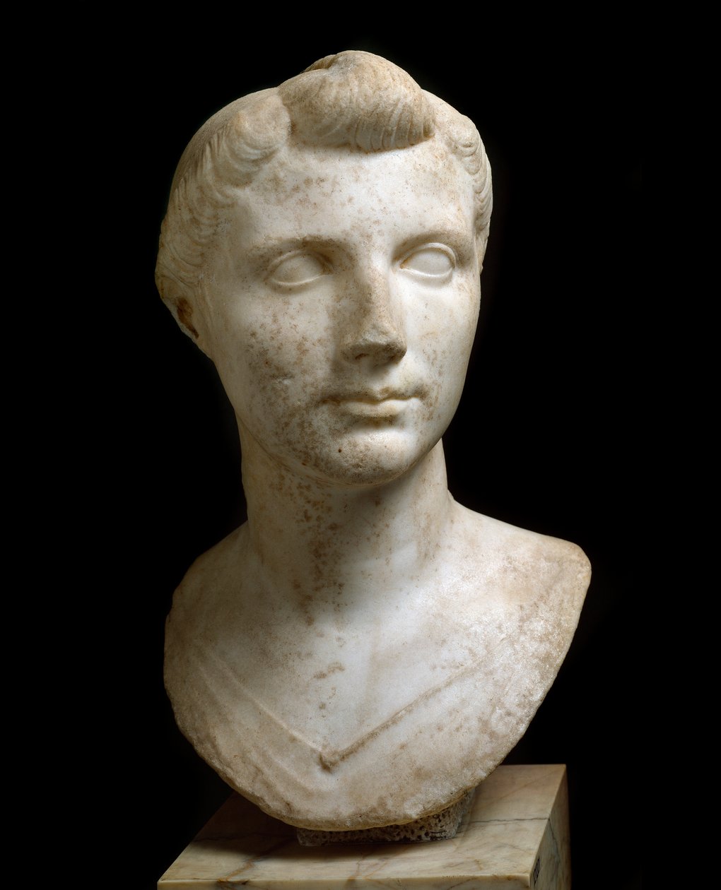 Roomalainen taide: "" Octavia Thurina Minorin rintakuva (Octavia Minore tai Octavia the Young) (69 eKr.-11 eKr.) "" Marmoriveistos. Rooma, National Roman Museum (tai Terme) tekijältä Roman