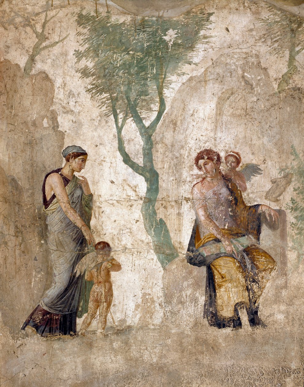 Roomalainen taide: "" Eros rankaisi, Afroditen läsnäollessa"" Fresko Pompejista, casa dell