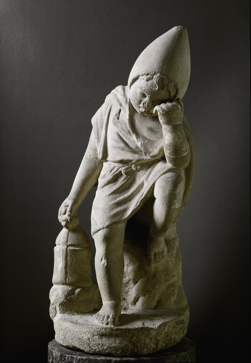 Roomalainen taide: "" Nukkuva orja"" Veistos. 1. vuosisadalla eaa. Rooma, Museo Nazionale Romano - roomalainen taide. Nuori nukkuva orja. Marmori tekijältä Roman