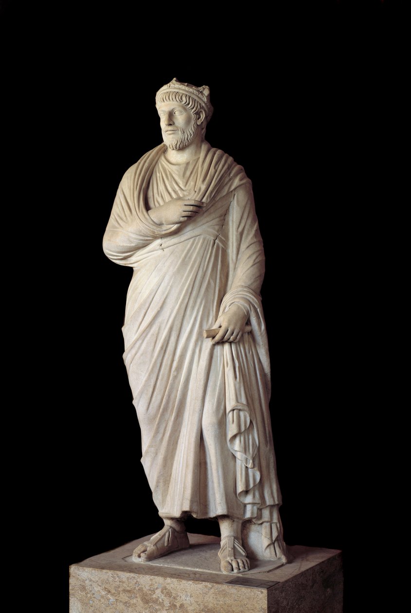 Roomalainen kreikkalainen taide: Veistos Rooman keisarista Julien ler luopiosta (331 - 363) (4. vuosisadan ap. JC) Pariisi, Musee Du Louvre tekijältä Roman